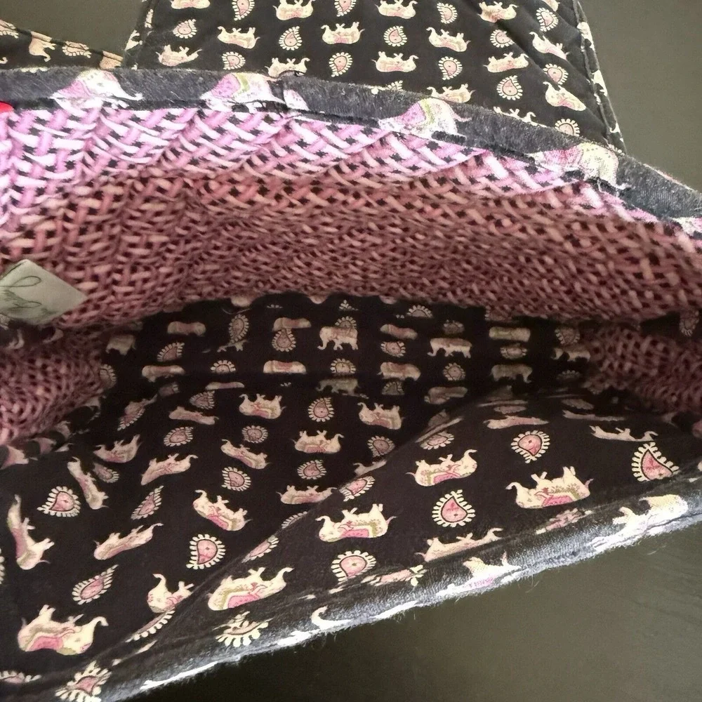 Vera Bradley Purse Pink Elephant Paisley Retired Print Tote‎ Bag